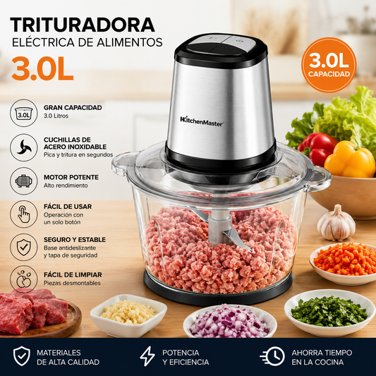 🥩🥕 TRITURADORA ELÉCTRICA DE ALIMENTOS 3.0L